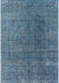 Mid-Century Modern Koi Blue Oriental Rug, urb2211