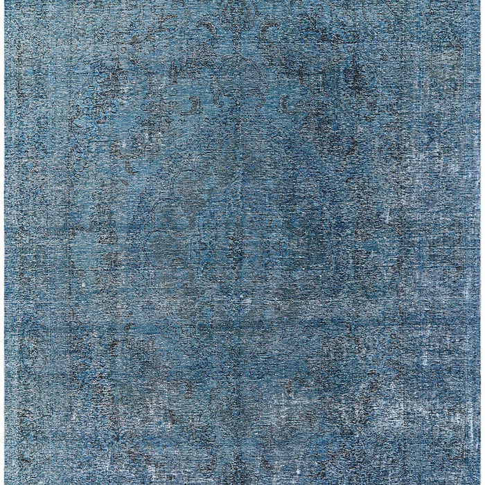 Mid-Century Modern Koi Blue Oriental Rug, urb2211