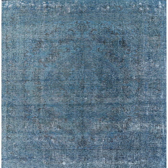 Square Machine Washable Industrial Modern Koi Blue Rug, wshurb2211