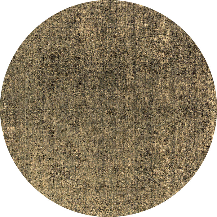 Round Oriental Brown Industrial Rug, urb2211brn