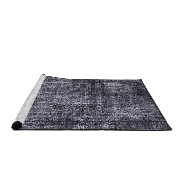 Sideview of Machine Washable Industrial Modern Charcoal Blue Rug, wshurb2212