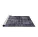 Sideview of Machine Washable Industrial Modern Charcoal Blue Rug, wshurb2212