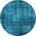 Round Oriental Light Blue Industrial Rug, urb2212lblu