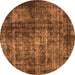 Round Oriental Orange Industrial Rug, urb2212org