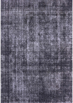 Mid-Century Modern Charcoal Blue Oriental Rug, urb2212
