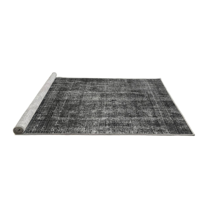 Sideview of Machine Washable Oriental Gray Industrial Rug, wshurb2212gry