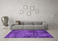 Machine Washable Oriental Purple Industrial Rug, wshurb2212pur