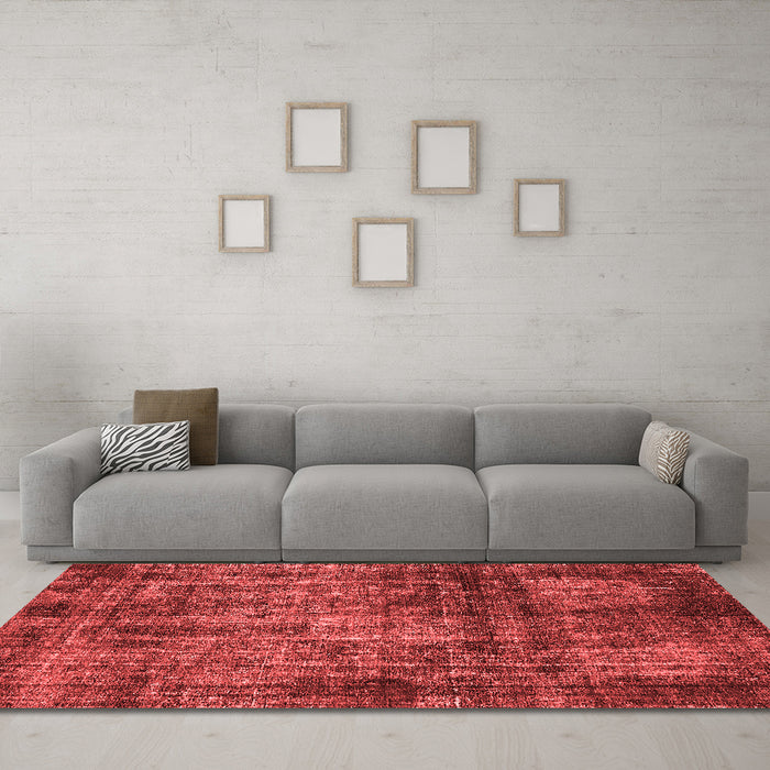 Industrial Red Washable Rugs