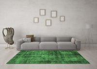 Machine Washable Oriental Emerald Green Industrial Rug, wshurb2212emgrn