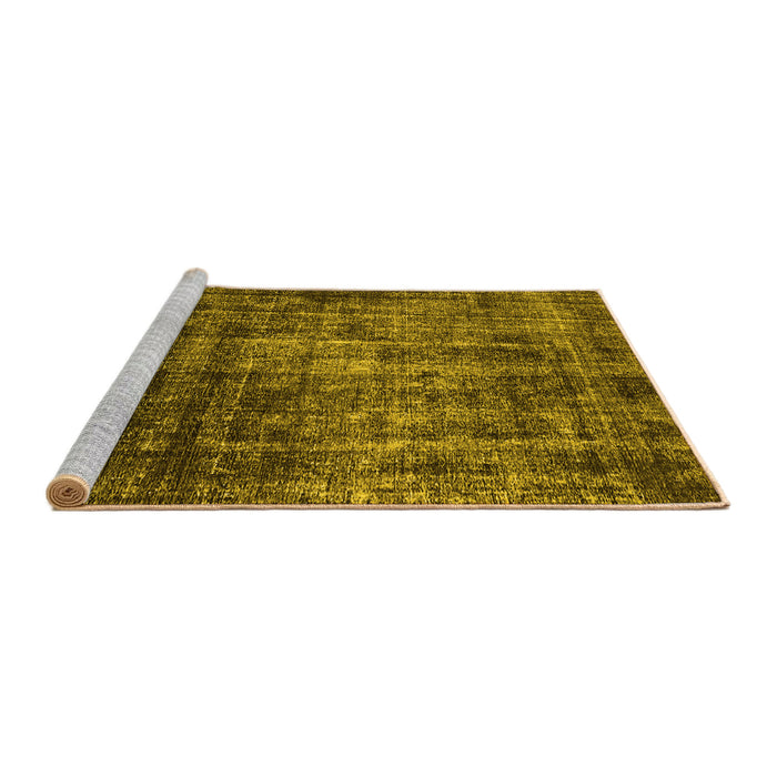 Sideview of Machine Washable Oriental Yellow Industrial Rug, wshurb2212yw