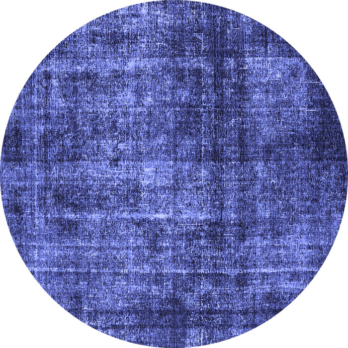 Round Oriental Blue Industrial Rug, urb2212blu