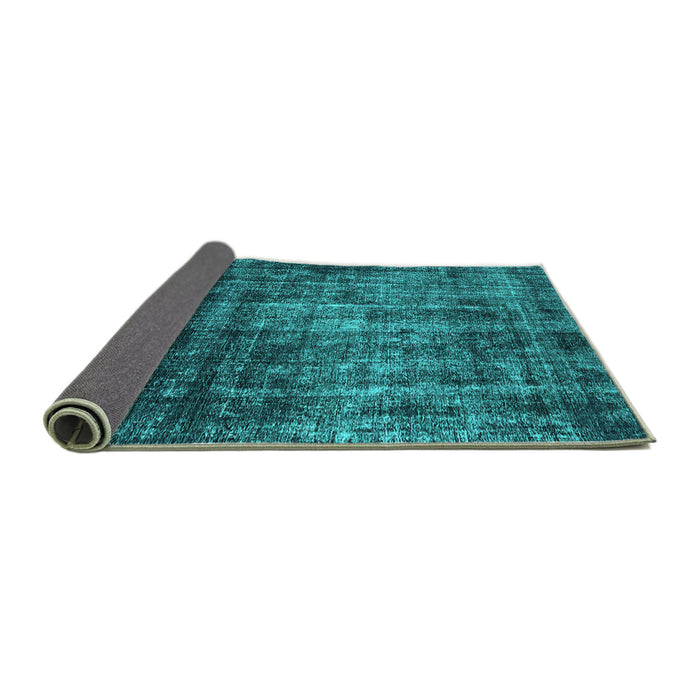 Sideview of Oriental Turquoise Industrial Rug, urb2212turq