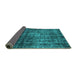 Sideview of Oriental Turquoise Industrial Rug, urb2212turq