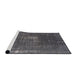 Sideview of Machine Washable Industrial Modern Black Rug, wshurb2213