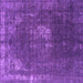 Square Machine Washable Oriental Purple Industrial Area Rugs, wshurb2213pur