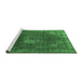 Sideview of Machine Washable Oriental Emerald Green Industrial Area Rugs, wshurb2213emgrn