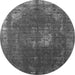 Round Oriental Gray Industrial Rug, urb2213gry