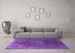 Machine Washable Oriental Purple Industrial Area Rugs in a Living Room, wshurb2213pur