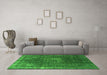 Machine Washable Oriental Green Industrial Area Rugs in a Living Room,, wshurb2213grn