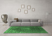 Machine Washable Oriental Emerald Green Industrial Area Rugs in a Living Room,, wshurb2213emgrn
