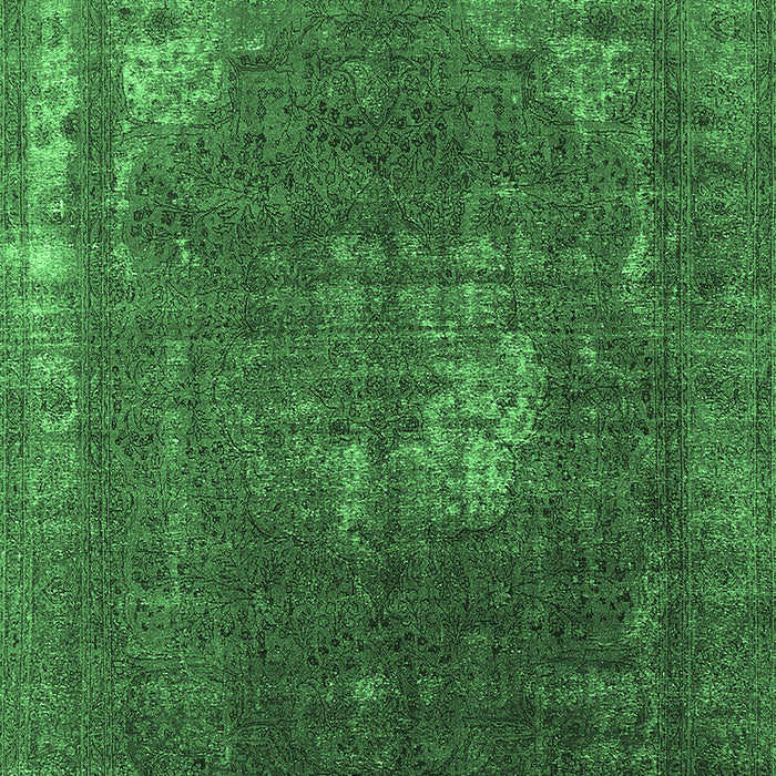 Machine Washable Oriental Emerald Green Industrial Area Rugs, wshurb2213emgrn