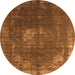 Round Oriental Orange Industrial Rug, urb2213org