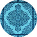 Round Oriental Light Blue Industrial Rug, urb2214lblu