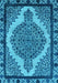 Machine Washable Oriental Light Blue Industrial Rug, wshurb2214lblu