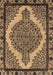 Machine Washable Oriental Brown Industrial Rug, wshurb2214brn