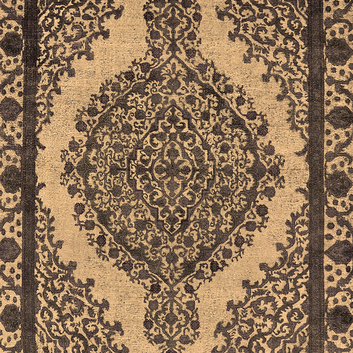 Machine Washable Oriental Brown Industrial Rug, wshurb2214brn