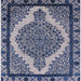 Square Machine Washable Industrial Modern Lapis Blue Rug, wshurb2214