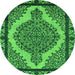 Round Oriental Green Industrial Rug, urb2214grn