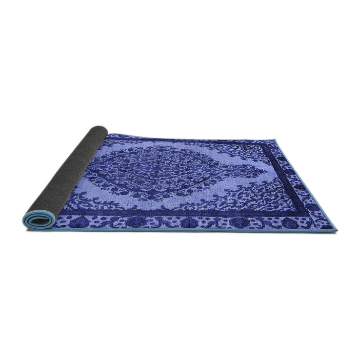 Sideview of Oriental Blue Industrial Rug, urb2214blu