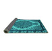 Sideview of Oriental Turquoise Industrial Rug, urb2214turq