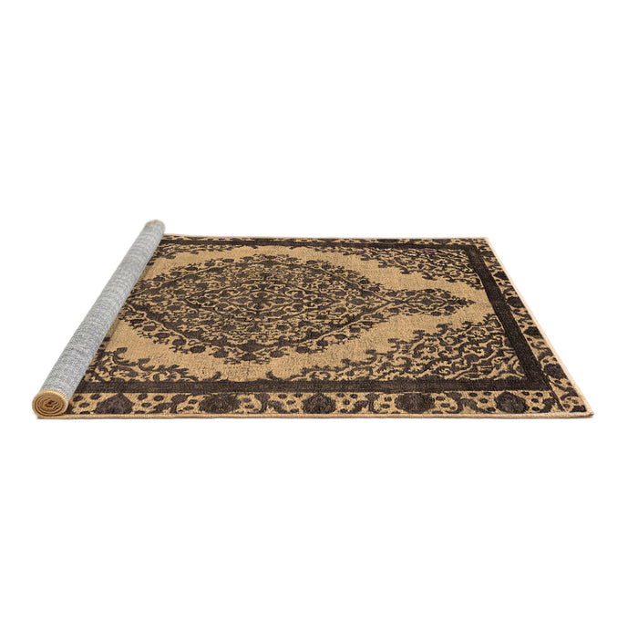 Sideview of Machine Washable Oriental Brown Industrial Rug, wshurb2214brn