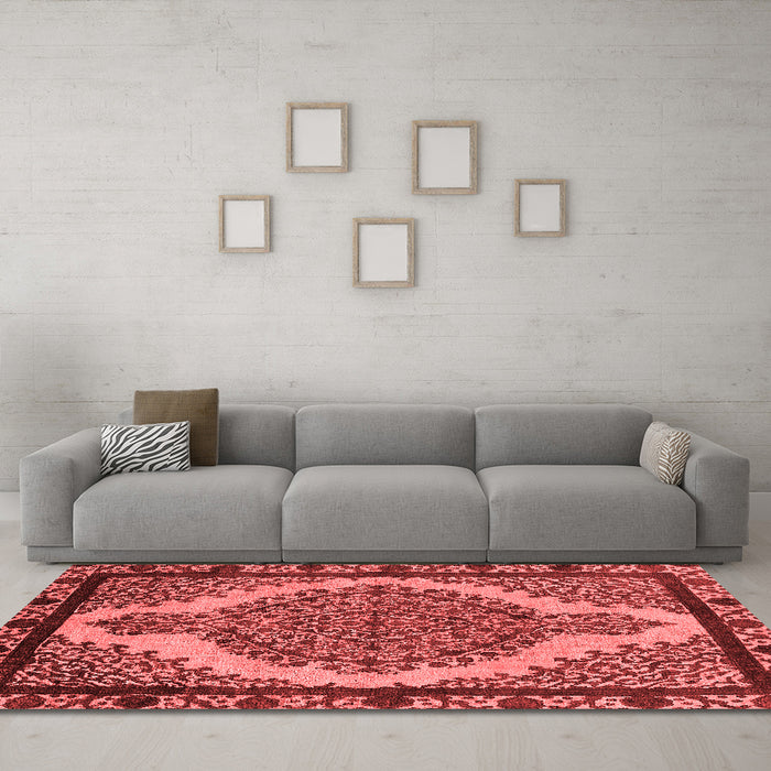 Industrial Red Washable Rugs