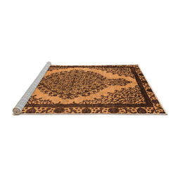 Sideview of Machine Washable Oriental Orange Industrial Area Rugs, wshurb2214org
