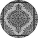 Round Oriental Gray Industrial Rug, urb2214gry