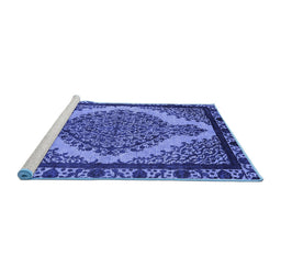 Sideview of Machine Washable Oriental Blue Industrial Rug, wshurb2214blu