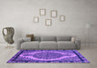 Machine Washable Oriental Purple Industrial Area Rugs in a Living Room, wshurb2214pur