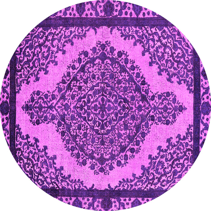 Round Oriental Pink Industrial Rug, urb2214pnk