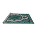Sideview of Machine Washable Industrial Modern Columbia Blue Rug, wshurb2215