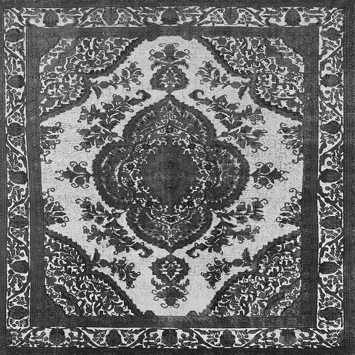 Square Machine Washable Oriental Gray Industrial Rug, wshurb2215gry