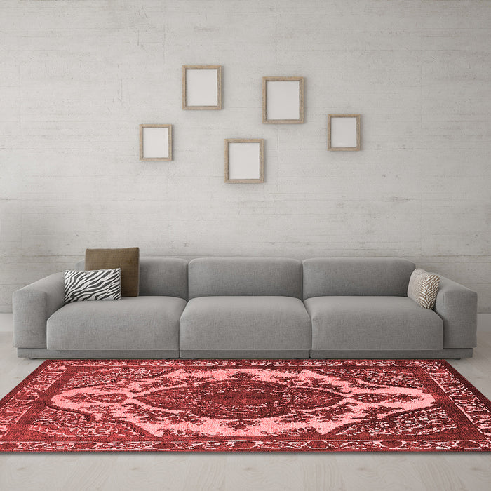 Industrial Red Washable Rugs