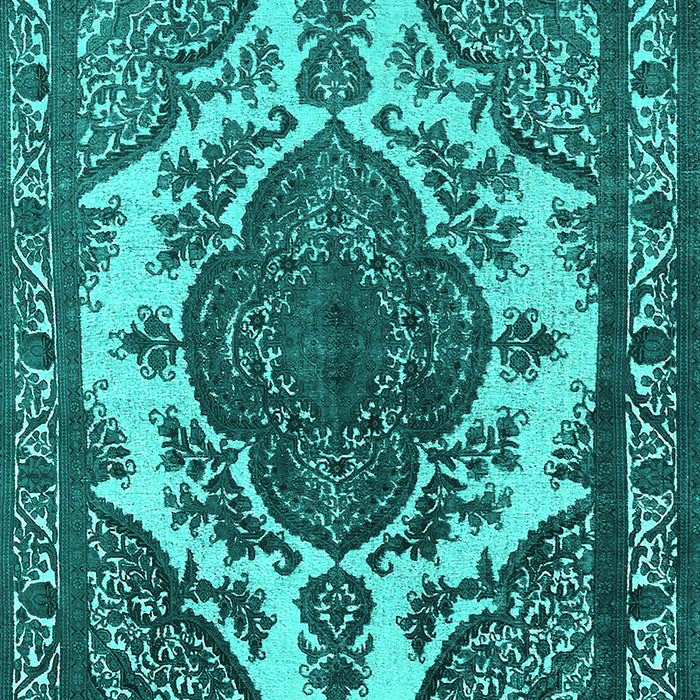 Machine Washable Oriental Turquoise Industrial Area Rugs, wshurb2215turq