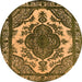 Round Oriental Orange Industrial Rug, urb2215org