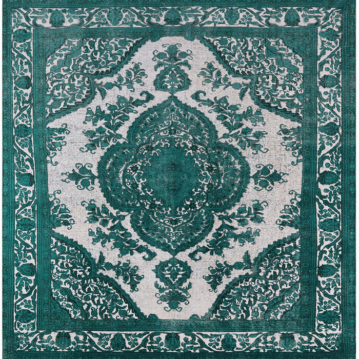 Square Mid-Century Modern Columbia Blue Oriental Rug, urb2215