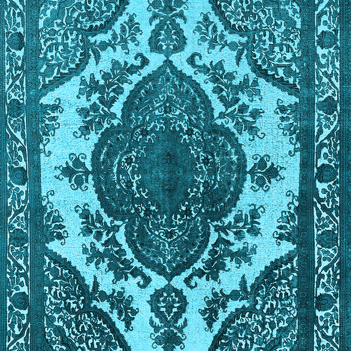 Machine Washable Oriental Light Blue Industrial Rug, wshurb2215lblu
