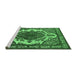 Sideview of Machine Washable Oriental Emerald Green Industrial Area Rugs, wshurb2215emgrn