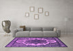 Machine Washable Oriental Pink Industrial Rug in a Living Room, wshurb2215pnk